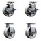 Service Caster 5'' V-Groove Semi Steel Caster Set with Bronze Bearings 2 Brakes 2 Rigid, 4PK SCC-20S520-VGBZ-TLB-2-R-2 - alternate 1